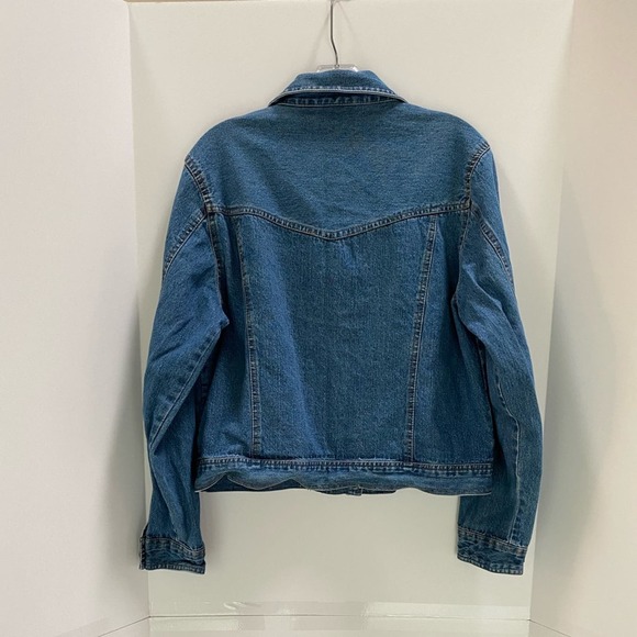 Vintage Bill Blass Jeans Jacket classic 100% cotton blue denim ladies size L - Picture 7 of 8